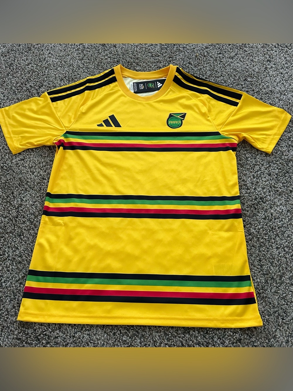 Adidas Jamaica 26 x Bob Marley Fan Jersey Yellow Mens Size Small KB3386